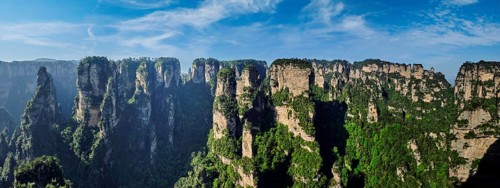 Panorama of famous tourist attraction of China Avatar mountains