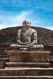 Ancient sitting Buddha image in votadage Pollonaruwa