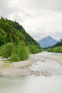 River landscape of the Iller near Fischen in the Allgaeu