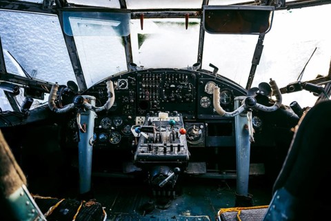 Cockpit of antonov an-2 aircraft