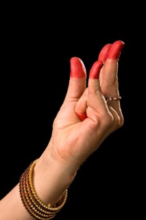 Woman hand showing Kangula hasta