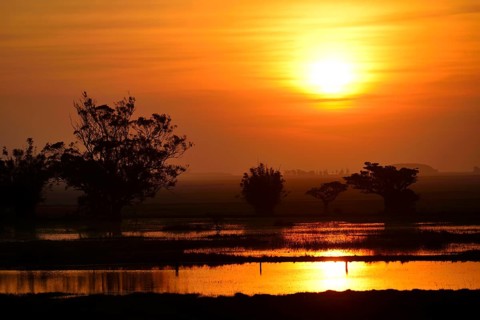 Sunset over Lagoa dos Patos