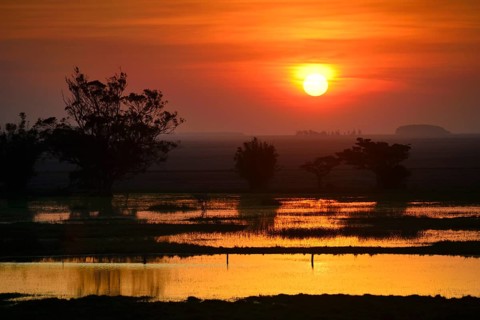 Sunset over Lagoa dos Patos