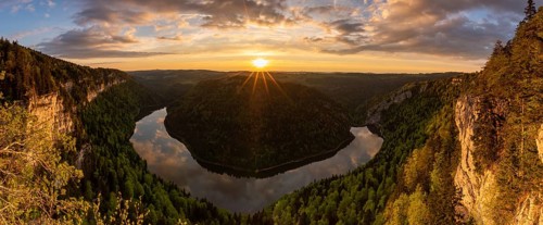 Sunset over Lac de Moron a
