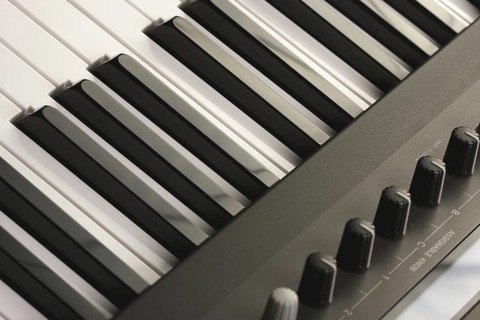 Abstract digital piano keyboard & controls