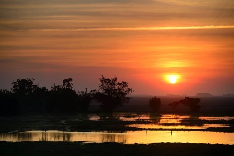 Sunset over Lagoa dos Patos