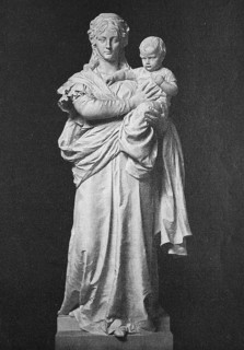 Koenigin Luise mit dem Prinzen Wilhelm nach einer Marmorstatue von Fritz Schaper