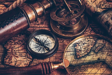 Travel geography navigation concept still life background