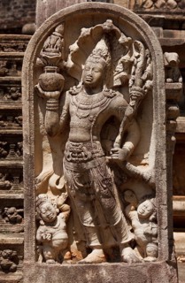 Ancient guardstone bas relief at Vatadage in Pollonnaruwa