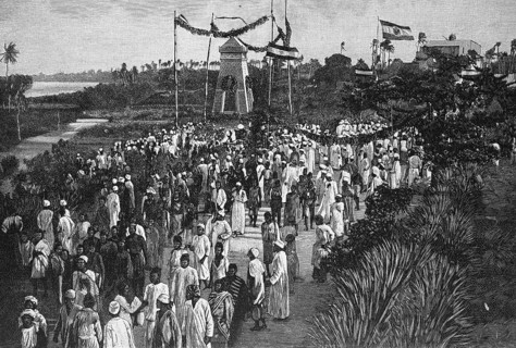 Einweihung des Wissmann-Denkmal in Bagamoyo