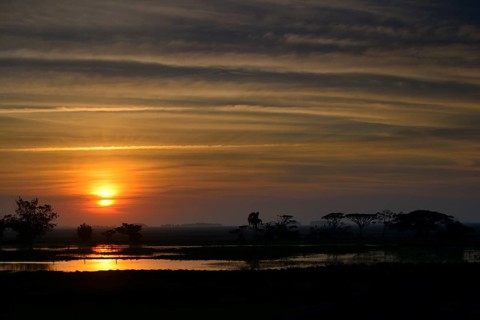 Sunset over Lagoa dos Patos