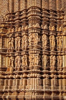 Stone carving bas relief sculptures on Vaman Temple