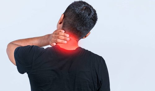 Neck pain and stress concept