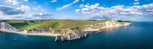 Panorama over Jurassic Coast and Clifs