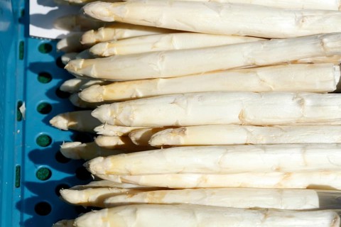 Frischer Spargel auf einem Marktstand