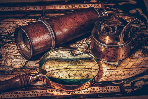 Travel geography navigation concept still life background