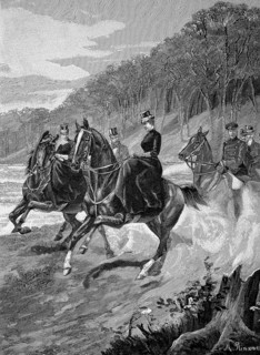 Kaiserin Augusta Victoria auf einer Promenadenfahrt in Grunewald in Berlin