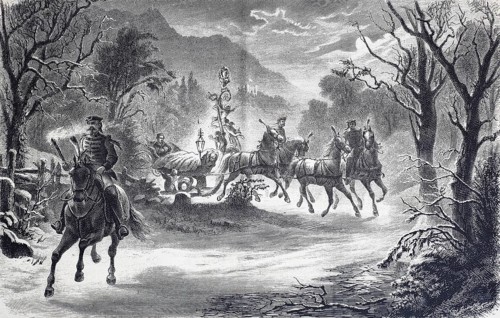 Naechtliche Bergfahrt von Koenig Ludwig II. im Koenigsschlitten