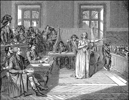 Marie Antoinette in front of the Revolutionary Tribunal