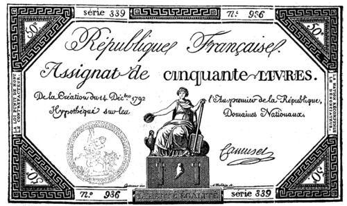 Assignate aus dem Jahre 1792