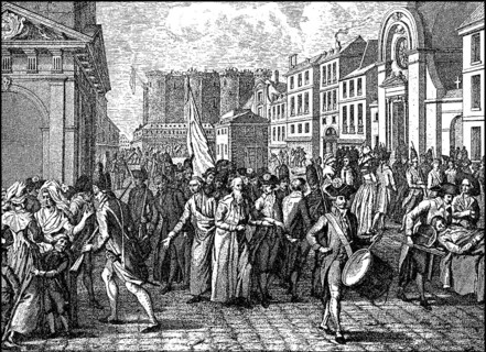 Procession with the liberated prisoners of the Bastille