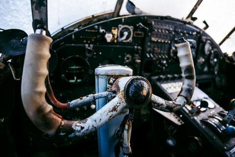Cockpit of antonov an-2 aircraft