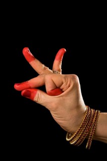 Woman hand showing Bhramara