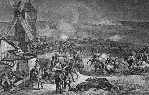 The Cannonade of Valmy of 20 September 1792 was an uncontested battle in the First Coalition War between the Prussian contingent of the anti-French coalition and the French revolutionary army