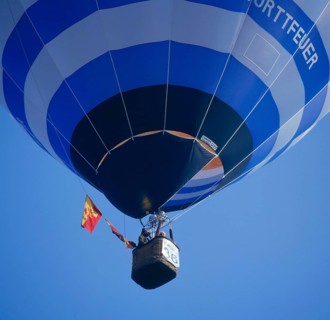 Heissluftballon in der Luft