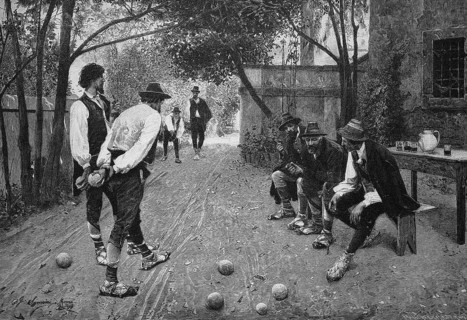 Maenner beim Boccia