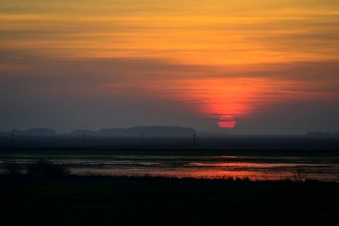 Sunset over Lagoa dos Patos