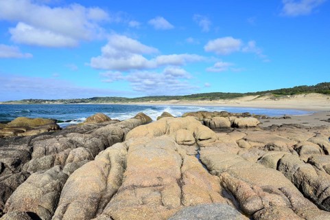 Smooth rocks on the beach