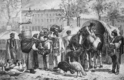 Slawen und Ungarn auf dem Naschmarkt in Wien