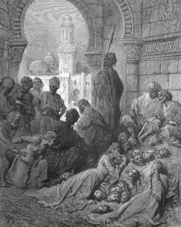 Heads of prisoners cut off by Sultan Bibar