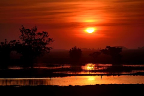 Sunset over Lagoa dos Patos