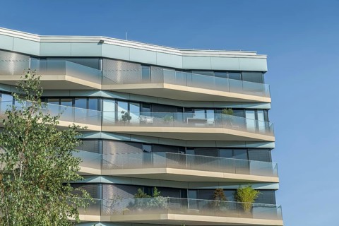 Glazed balconies on new-build flats