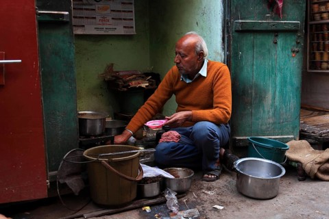 Street scene in the old town of Bikaner