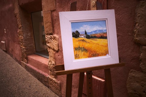 Painting on easel