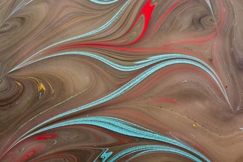 Abstract marbling floral pattern for fabric