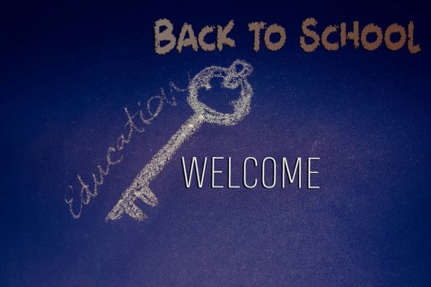 Back to school wording as educational concept