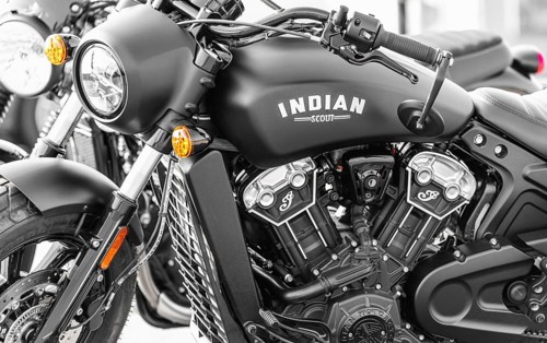 INDIAN Scout motorbike in Black and White