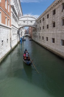 Gondola near sighs bridge