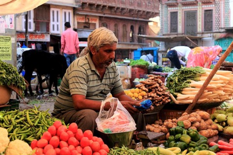 Street scene in the old town of Bikaner