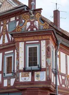Corner oriel of the Einhardhaus on the market square