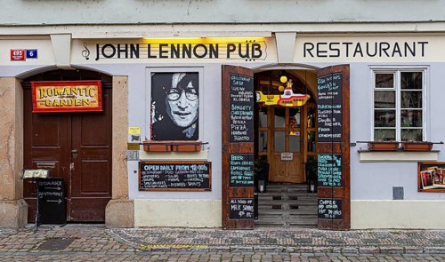 John Lennon Pub in the Old Town of Prague