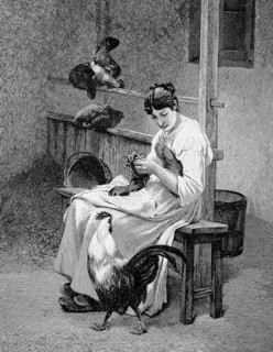 Woman knitting