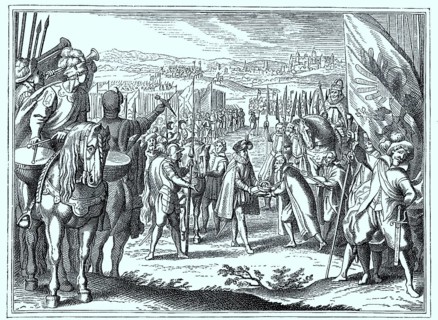 Uebergabe der Krone Ungarns an Matthias 1608