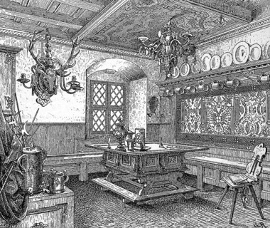 Guild Room of the Tanners and White Tanners in Wroclaw in 1870