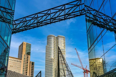 High-rise buildings at Bahnhof Zoo and Kurfuerstendamm