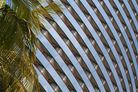 Abstract of reflective high-rise building